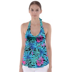 Leaves Picture Tropical Plant Babydoll Tankini Top