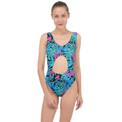 Leaves Picture Tropical Plant Center Cut Out Swimsuit by Wegoenart