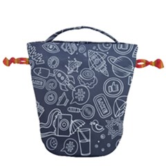 Internet Planets Drinks Computers Drawstring Bucket Bag by Wegoenart