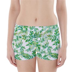 Leaves Green Pattern Nature Plant Boyleg Bikini Wrap Bottoms by Wegoenart