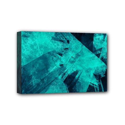 Background Texture Pattern Blue Mini Canvas 6  X 4  (stretched)