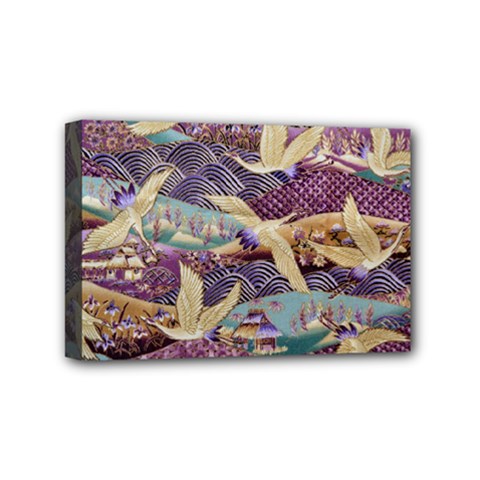 Textile Fabric Cloth Pattern Mini Canvas 6  X 4  (stretched)