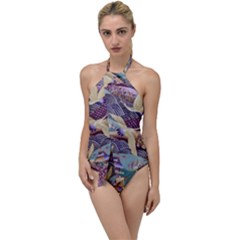 Textile Fabric Cloth Pattern Go With The Flow One Piece Swimsuit by Wegoenart