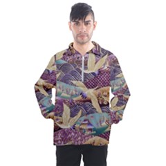 Textile Fabric Cloth Pattern Men s Half Zip Pullover by Wegoenart