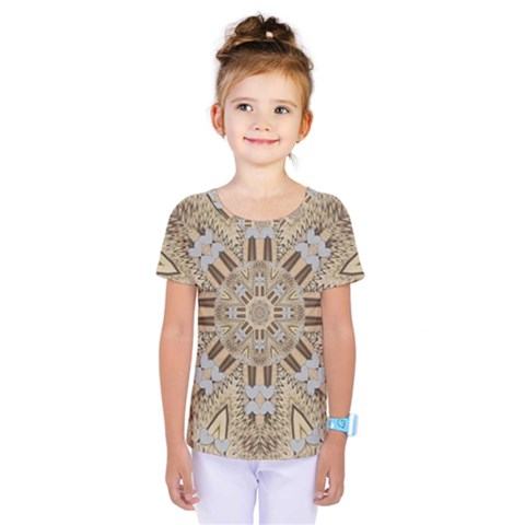 Wood And Wood With Hearts And More Wood Ornate Kids  One Piece Tee by pepitasart