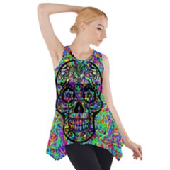 Colorful Candy Skull Side Drop Tank Tunic