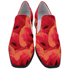 Poppies  Women Slip On Heel Loafers by HelgaScand