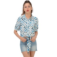 Rain Drops Tie Front Shirt  by HelgaScand