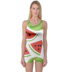 Watermelon Juice Auglis Clip Art Watermelon One Piece Boyleg Swimsuit