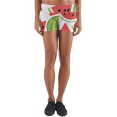 Watermelon Juice Auglis Clip Art Watermelon Yoga Shorts