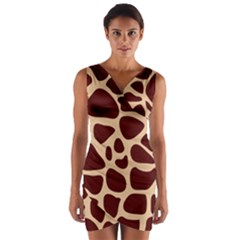 Animal Print Giraffe Patterns Wrap Front Bodycon Dress by Vaneshart