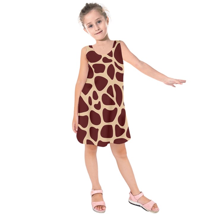 Animal Print giraffe Patterns Kids  Sleeveless Dress