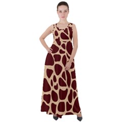 Animal Print Giraffe Patterns Empire Waist Velour Maxi Dress by Vaneshart
