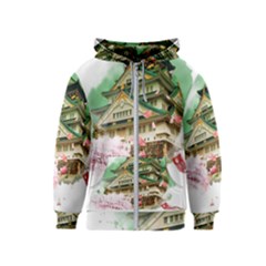 Osaka Castle Nagoya Castle Kumamoto Castle Kids  Zipper Hoodie