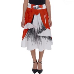 Mount Fuji Mountain Ink Wash Painting Perfect Length Midi Skirt