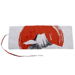 Mount Fuji Mountain Ink Wash Painting Roll Up Canvas Pencil Holder (S)