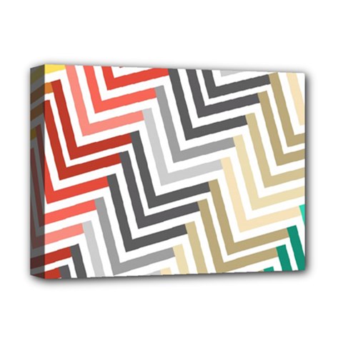 Abstract Colorful Geometric Pattern Deluxe Canvas 16  X 12  (stretched)  by Vaneshart