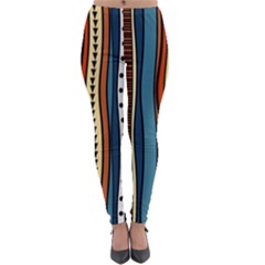 Stripes Hand Drawn Tribal Colorful Background Pattern Lightweight Velour Leggings by Vaneshart