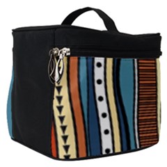 Stripes Hand Drawn Tribal Colorful Background Pattern Make Up Travel Bag (small) by Vaneshart