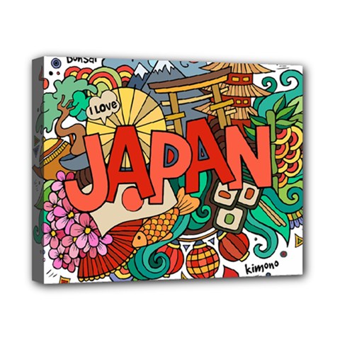 Earthquake And Tsunami Drawing Japan Illustration Canvas 10  x 8  (Stretched)