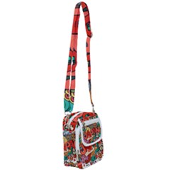 Earthquake And Tsunami Drawing Japan Illustration Shoulder Strap Belt Bag