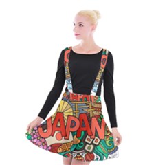 Earthquake And Tsunami Drawing Japan Illustration Suspender Skater Skirt