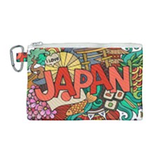 Earthquake And Tsunami Drawing Japan Illustration Canvas Cosmetic Bag (Medium)