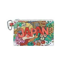 Earthquake And Tsunami Drawing Japan Illustration Canvas Cosmetic Bag (Small)