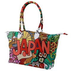 Earthquake And Tsunami Drawing Japan Illustration Canvas Shoulder Bag