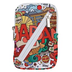 Earthquake And Tsunami Drawing Japan Illustration Belt Pouch Bag (Small)