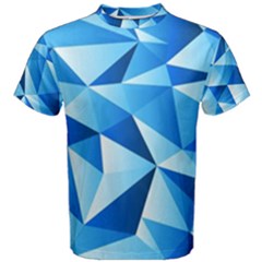 Triangles Abstract Blue Men s Cotton Tee