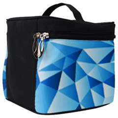 Triangles Abstract Blue Make Up Travel Bag (big) by Vaneshart