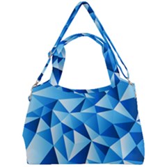 Triangles Abstract Blue Double Compartment Shoulder Bag by Vaneshart