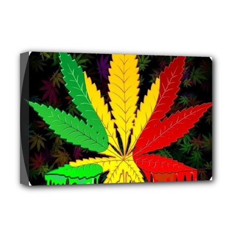 Cannabis Leaf Color Deluxe Canvas 18  X 12  (stretched)