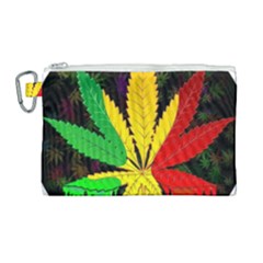 Cannabis Leaf Color Canvas Cosmetic Bag (large) by Vaneshart