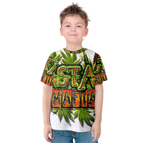 Cannabis Hemp Hashish Illegal Drug Trade Rasta Kids  Cotton Tee by Vaneshart