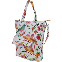 Watercolour Flowers Watercolor Painting Drawing Shoulder Tote Bag by Vaneshart