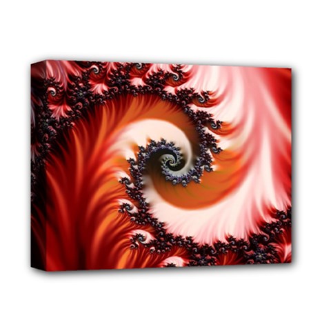 Abstract Fractal Patterns Red Deluxe Canvas 14  X 11  (stretched)