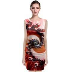 Abstract Fractal Patterns Red Classic Sleeveless Midi Dress