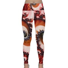 Abstract Fractal Patterns Red Lightweight Velour Classic Yoga Leggings by Vaneshart
