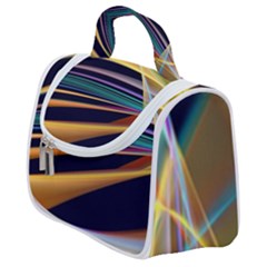 Lines Stripes Colorful Abstract Background Color Satchel Handbag by Vaneshart