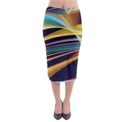 Lines Stripes Colorful Abstract Background Color Midi Pencil Skirt