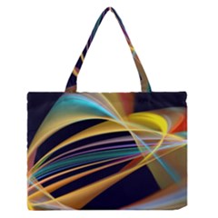 Lines Stripes Colorful Abstract Background Color Zipper Medium Tote Bag