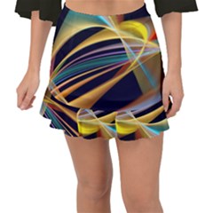 Lines Stripes Colorful Abstract Background Color Fishtail Mini Chiffon Skirt by Vaneshart