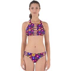 Flowers Patterns Multicolored Vector Perfectly Cut Out Bikini Set