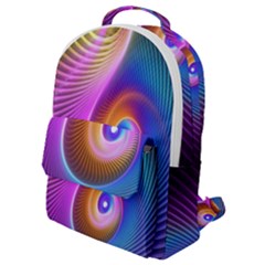 3d Abstract Fractal Bright Flap Pocket Backpack (Small)