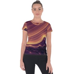 Lines Stripes Background Abstract Short Sleeve Sports Top  by Vaneshart