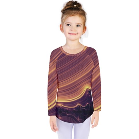 Lines Stripes Background Abstract Kids  Long Sleeve Tee by Vaneshart