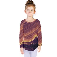 Lines Stripes Background Abstract Kids  Long Sleeve Tee