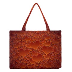 Heart Orange Texture Many Medium Tote Bag